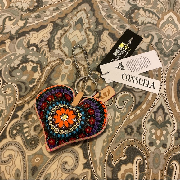 NWT Rare ConsuelaWarm Heart Charm Austrian Crystals Hand Painted